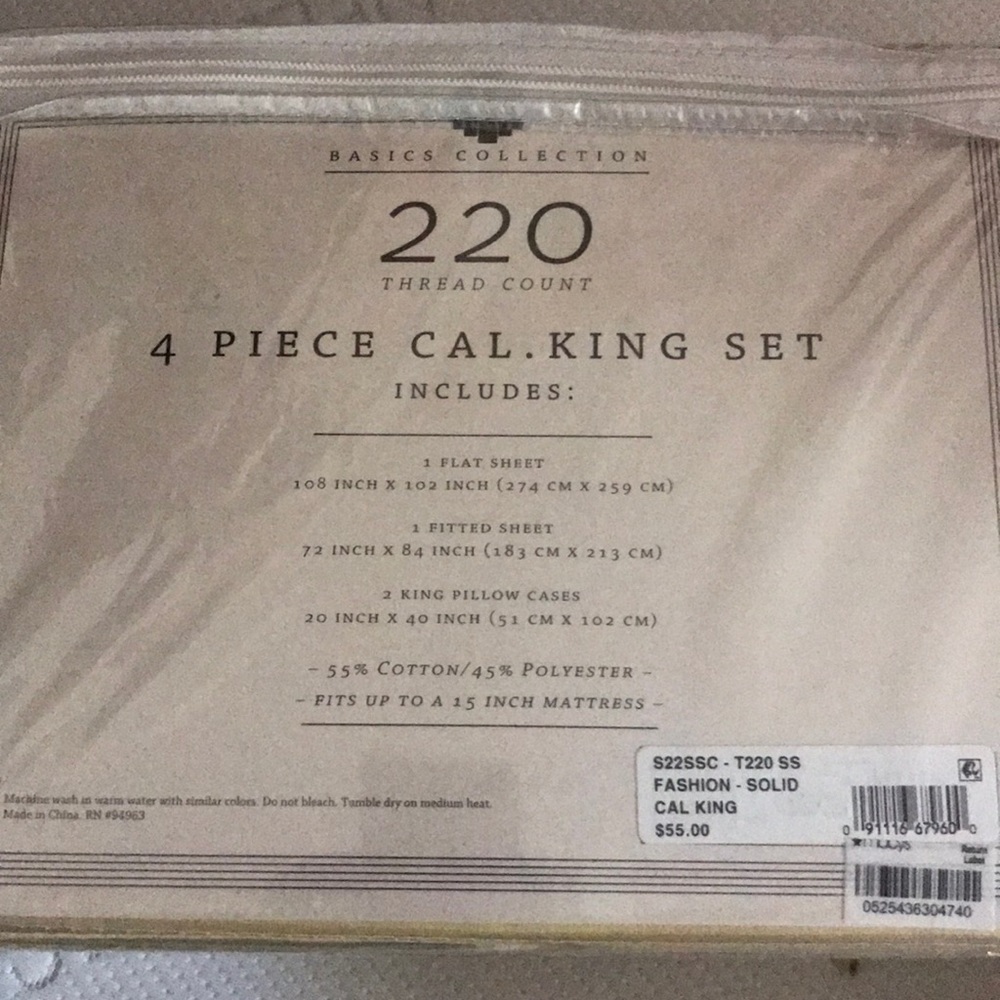 Brand New Cal King Sheet Set